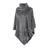 COZY collar poncho, micro flannel - 80X80cm, gray