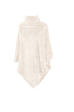 COZY collar poncho, micro flannel - 80X80cm, ivory