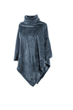 COZY collar poncho, micro flannel - 80X80cm, stone blue