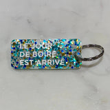 Porte-clés I LE JOUR DE BOIRE EST ARRIVÉ Noir