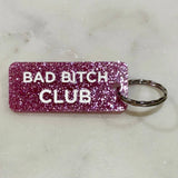 Porte-clés à paillettes I BAD BITCH CLUB Fuchsia