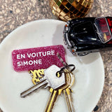 Porte-clés à paillettes I EN VOITURE SIMONEFuchsia