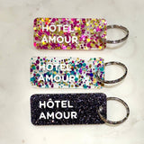 Porte-clés à paillettes I HOTEL AMOUR Fuchsia / Or