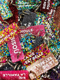 Porte-clés à paillettes I I FUCKING LOVE YOU Noir