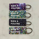 Porte-clés à paillettes I RIEN À FOUTRE Fuchsia / Or