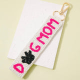 Porte-clés perlé Maman Chien: MULTI