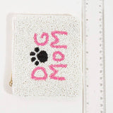 Porte-monnaie Chien Maman à Perles de Graines: MULTI