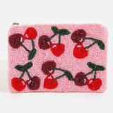 Porte-monnaie en perles de graines de cerises bicolores: MULTI