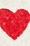 Porte-monnaie perlé blanc en forme de cœur rouge: MULTI