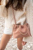 SAC CUIR SUEDE TESSA ROSE BONBON