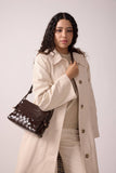 SAC TRESSÉ CUIR VERNIS CHOCOLAT GEORGIA