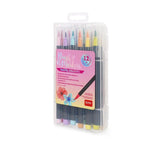SET DE 12 FEUTRES PINCEAUX - BRUSH MARKERS - PASTEL COLOURS
