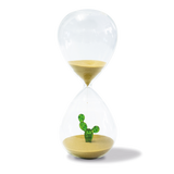 Glass Hourglass I Cactus