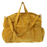 Mustard velvet bowling weekend bag 