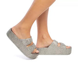 Sandales compensées Femme CAIPIRINHA GLITTER - COOL GREY