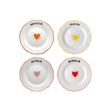 Set de 4 assiettes dessert amour cœur D19cm
