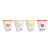 Set de 4 gobelets amour cœur