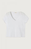 T-shirt femminile Sonoma col v i bianco