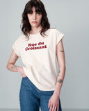 Camiseta de fideos beige