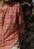 TOP SIMONE CARREAUX ORANGE