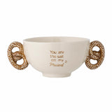 Treats Bowl, White, Pretzel Stoneware