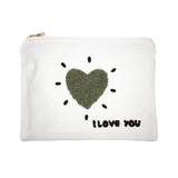 Trousse influence cœur vert I love you