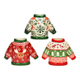 Decorative ceramic Christmas vase, 3 pieces, multi-colored (L/H/D) 15x11x7cm