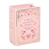 Vase en forme de livre rose