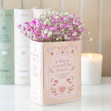 Vase en forme de livre rose