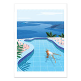 Kunstposter - Mädchen im Pool - Petra Lizde 