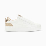 Miley White e Gold Light Sneakers com cadarços