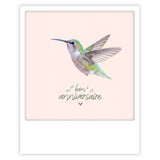 Carte postale - Format Polaroide - Bon anniversaire hummingbird