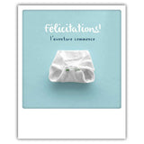 Carte postale - Format Polaroide - Félicitations! l'aventure commence