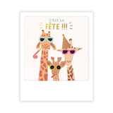 Carte postale - Format Polaroide - Giraffe party