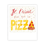Postkarte - Polaroid-Format - Ich liebe dich mehr als Pizza
