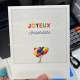 Carte postale - Format Polaroide - Joyeux anniversaire ballons2