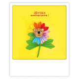 Carte postale - Format Polaroide - Joyeux anniversaire flower lion