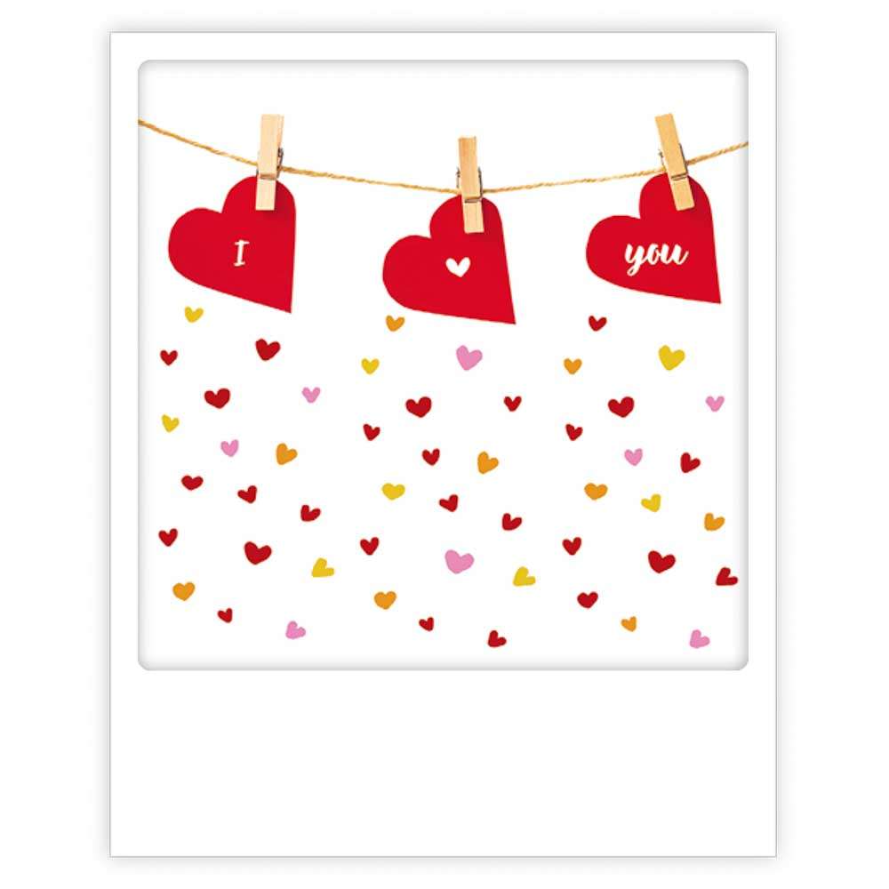 Carte postale - Format Polaroide - Lots of hearts