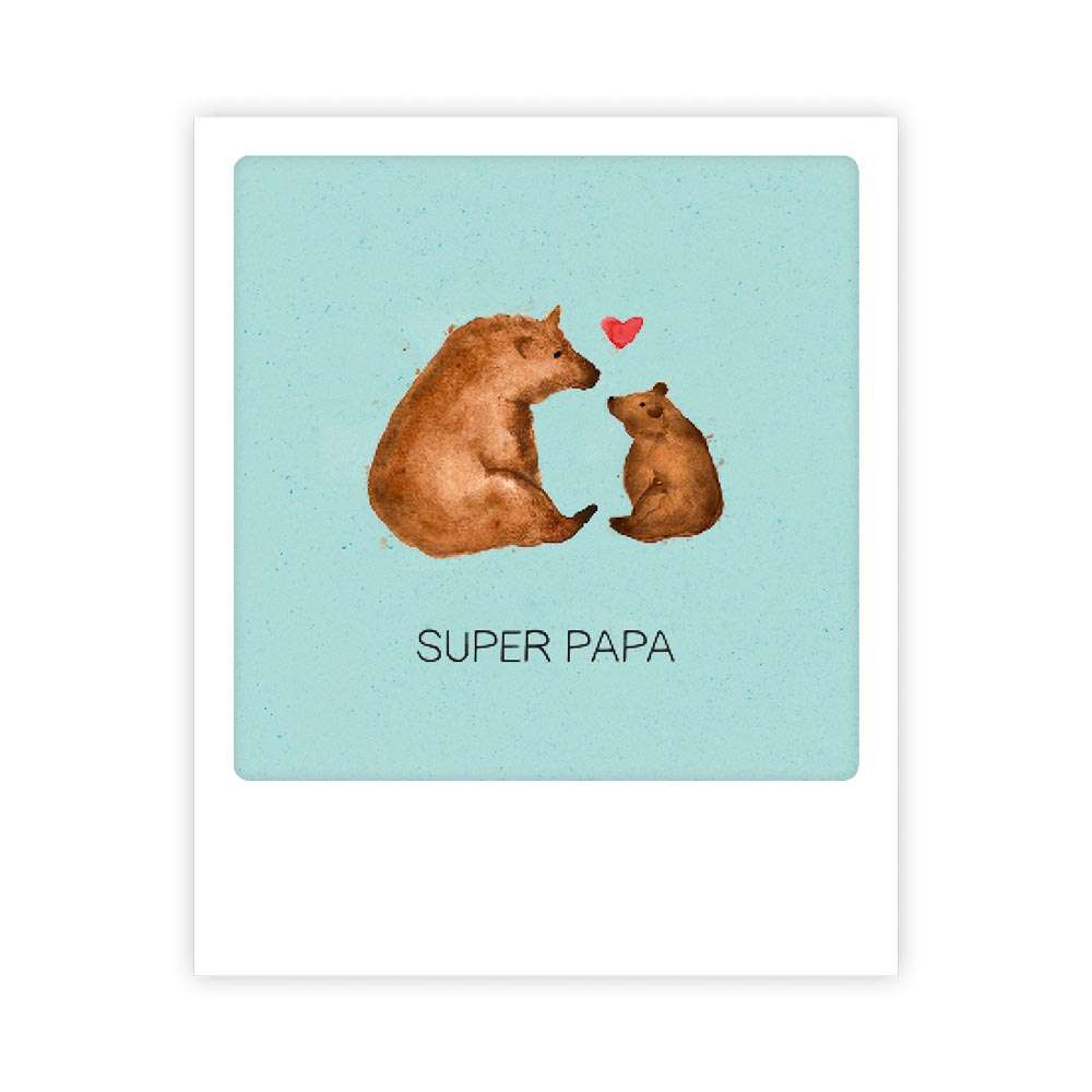 Carte postale - Format Polaroide - Super papa