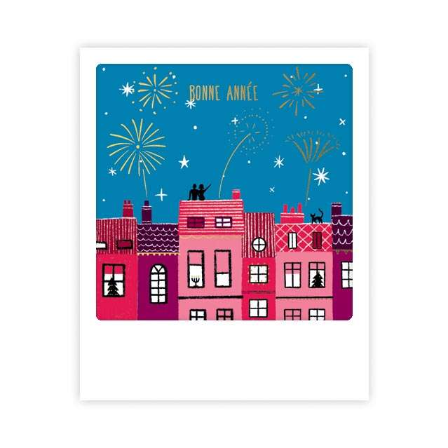 Carte postale - Format Polaroide - bonne année city