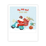 Carte postale - Format Polaroide - e-scooter santa joyeux noël