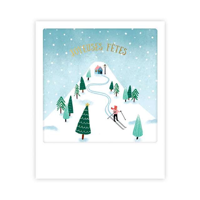 Carte postale - Format Polaroide - joyeuses fêtes