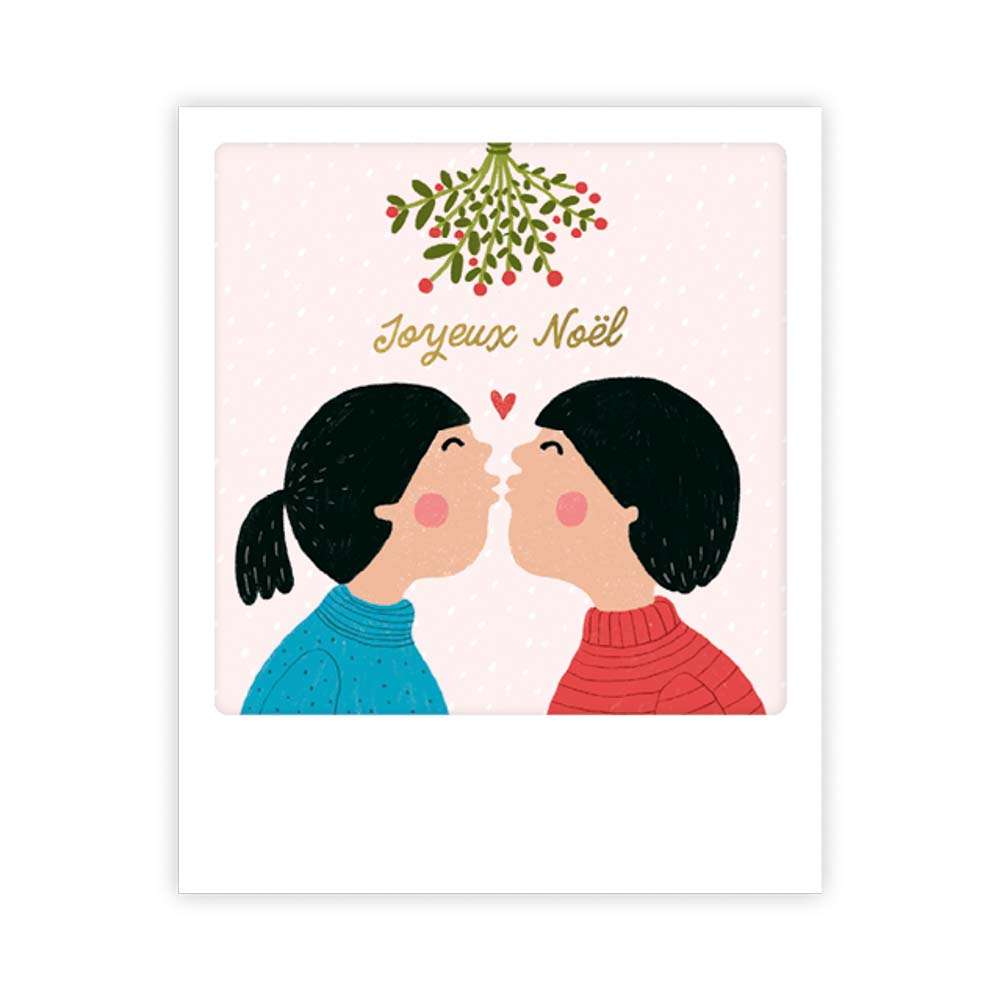 Carte postale - Format Polaroide - joyeux noël bisou