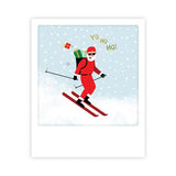 Carte postale - Format Polaroide - skiing santa